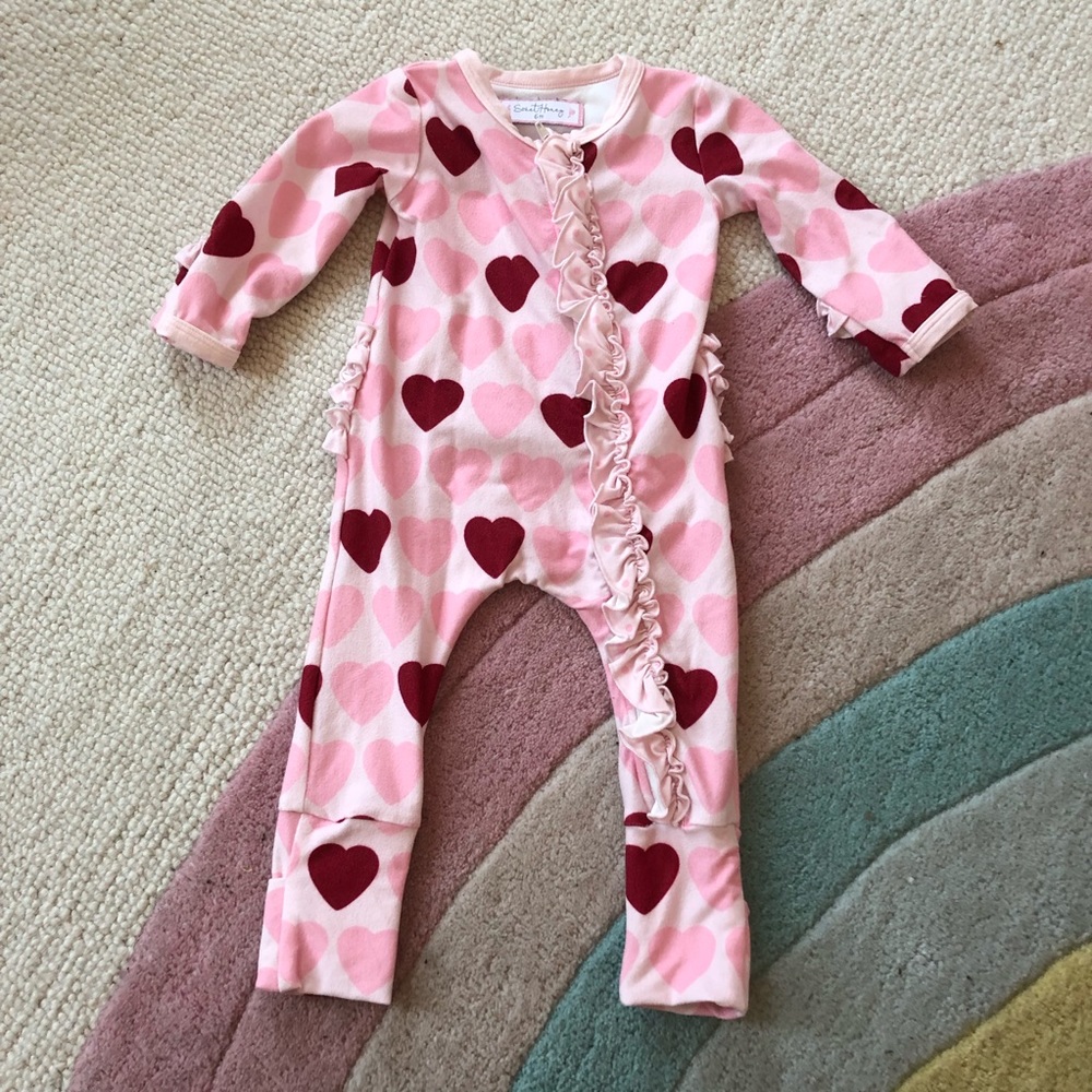 Sweet Honey Ruffle Romper 6m